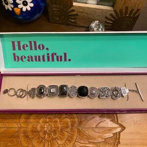 Lori Bonn Uptown Girl Sterling Silver Charm Bracelet 6.5-8 inches